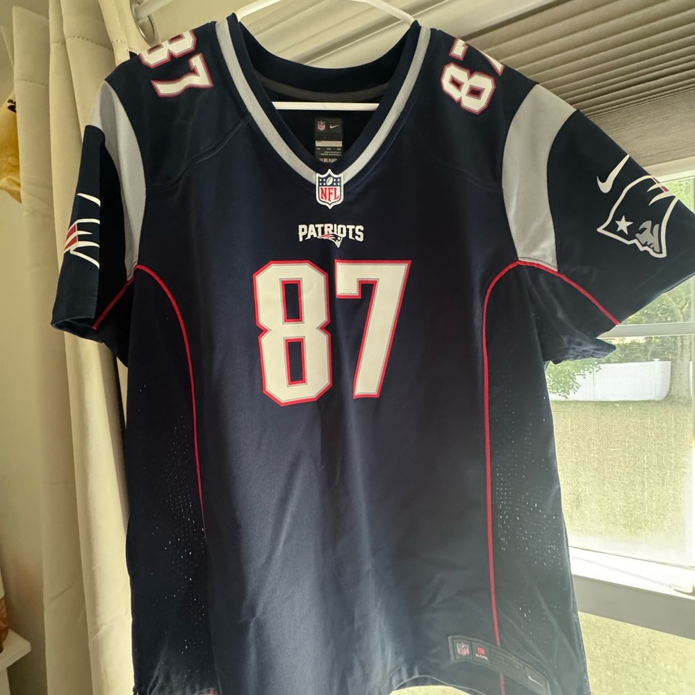 NFL Navy and Gray Football Jersey with NFL Shield
